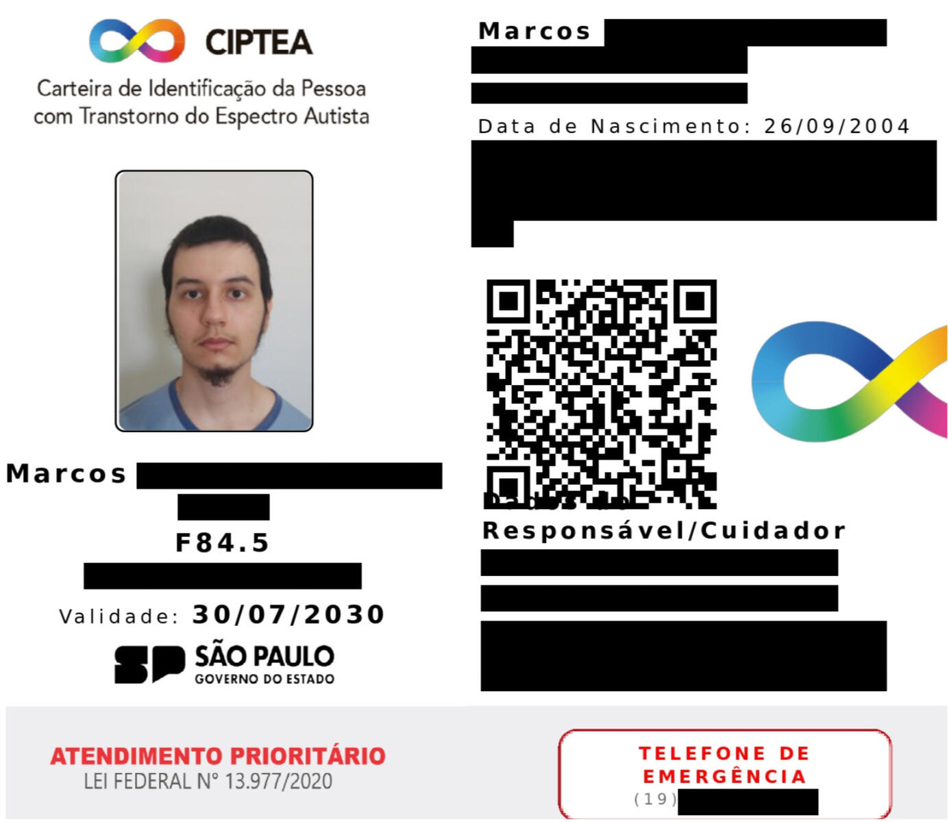 CIPTEA Card "Identification Card for People with Autism Spectrum Disorder"
